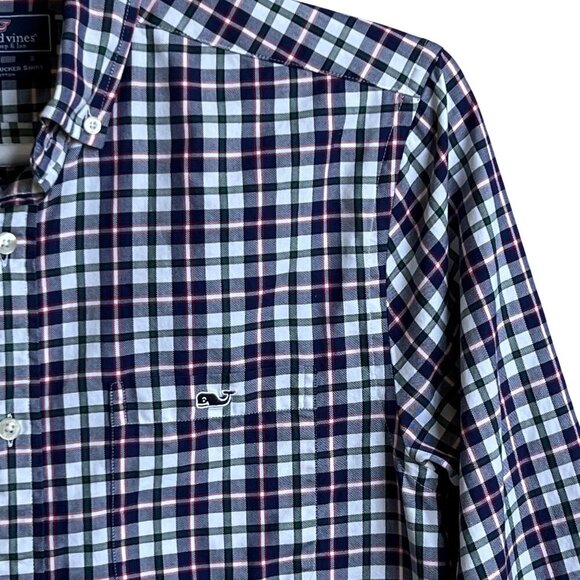 Vineyard Vines Mens S Gingham Pink Blue Green Classic Fit Tucker Shirt Preppy - Picture 6 of 13